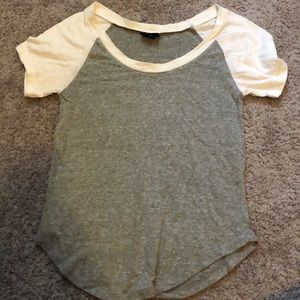 Grey and white short sleeve t-shirt